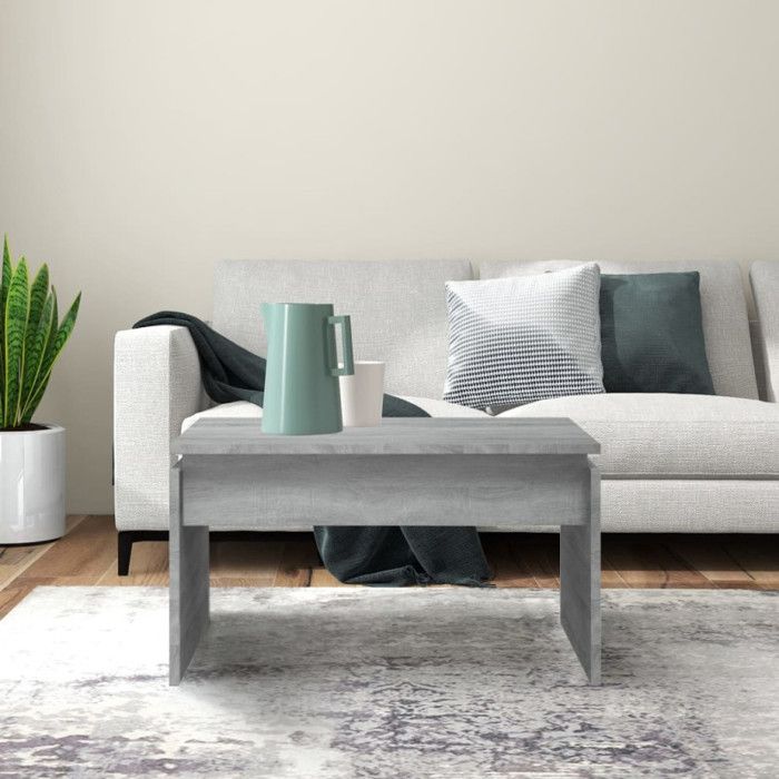 825841 vidaXL Coffee Table Sonoma Grey 68x50x38 Cm Engineered Wood