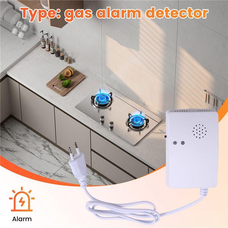 A29F-Gas Leak Combustible Propane Butane Methane Leak Warning Combustible Gas Alarm Sensor For Home Security EU Plug