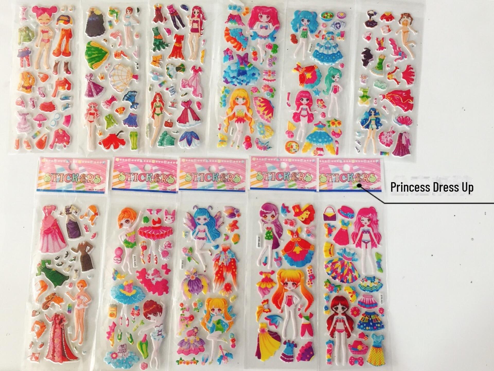 

3D наклейки с изображением принцессы из мультфильма для детей - наклейки с поощрением в виде пузырей для мальчиков и девочек в детском саду