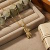 Korean-Japanese Style 18k Titanium Steel Bear Necklace - Non-Fading, High-End Clavicle Chain, Light Luxury, Versatile Jewelry