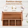 Wooden Kitchen Cooking Utensil Holder with Handle 4 Compartments Caddy Cutlery Holder for Silverware Kitchen Counter Organizer