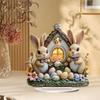 2D Flat Easter Bunny Ornament Acrylic Rabbit House Easter Party Acrylic Ornament  Display Shelf