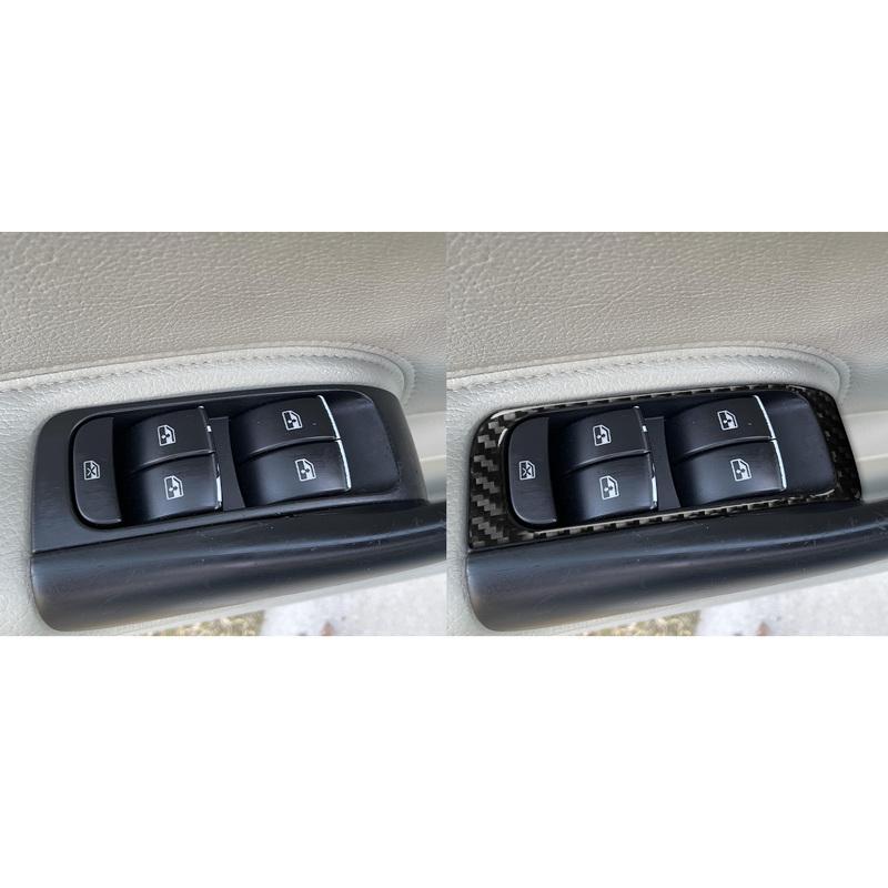 For Saab 9-3 2003-2011 Real Carbon Fiber Sticker Window Lift Control Button Panel Trim Cover Car Accessories Interior Decorative