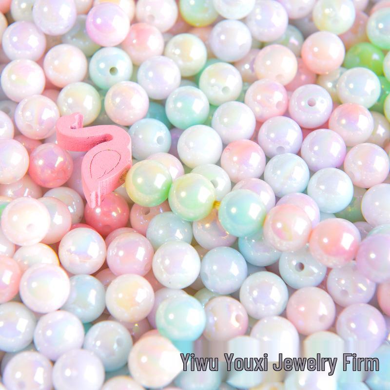 

Iridescent 10mm Perforated Acrylic Beads for DIY Jewelry and Accessories 10mm