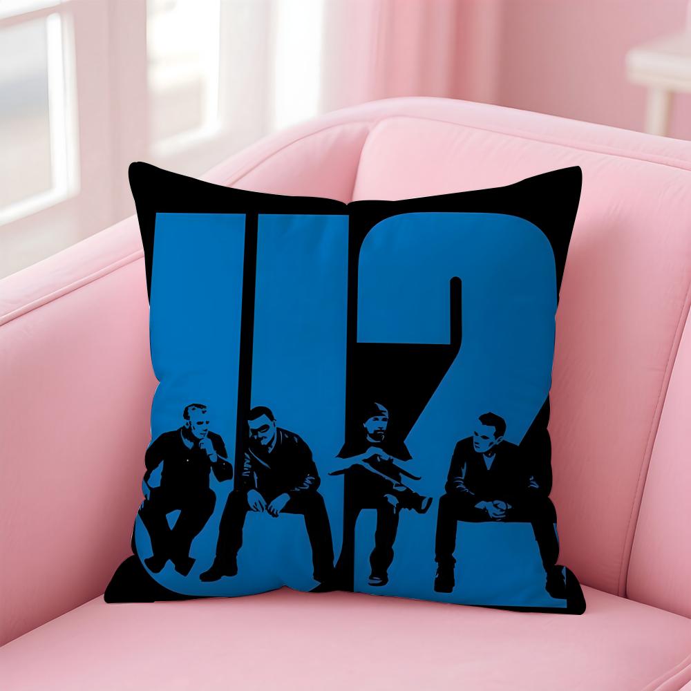 Irish rock Innovative Grandiose Provocative UU2S band Cushion Cover Pillow Case Soft Friendly Fabric  Concealed Zipper