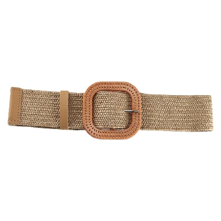 Aesthetic Buckle Belt for Women Crochet Wide Belt Simple Bohemian Waistband for Dresses Eye Catching Waist Accessories