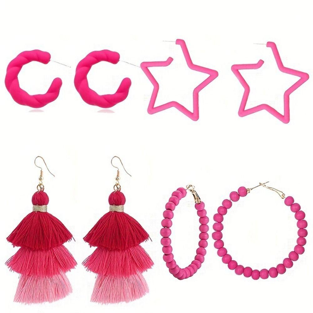 BOHO Dangle Hoop Earrings Exaggerate Dangle Drop Earrings Tassel Earrings Studs  Birthday Gift