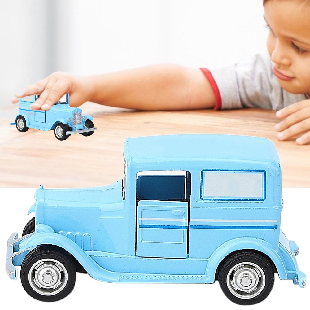 Alloy Car Toy Vintage Simulation Vehicle Model Children Kid Pull Back Vehicle Toy(Blue )
