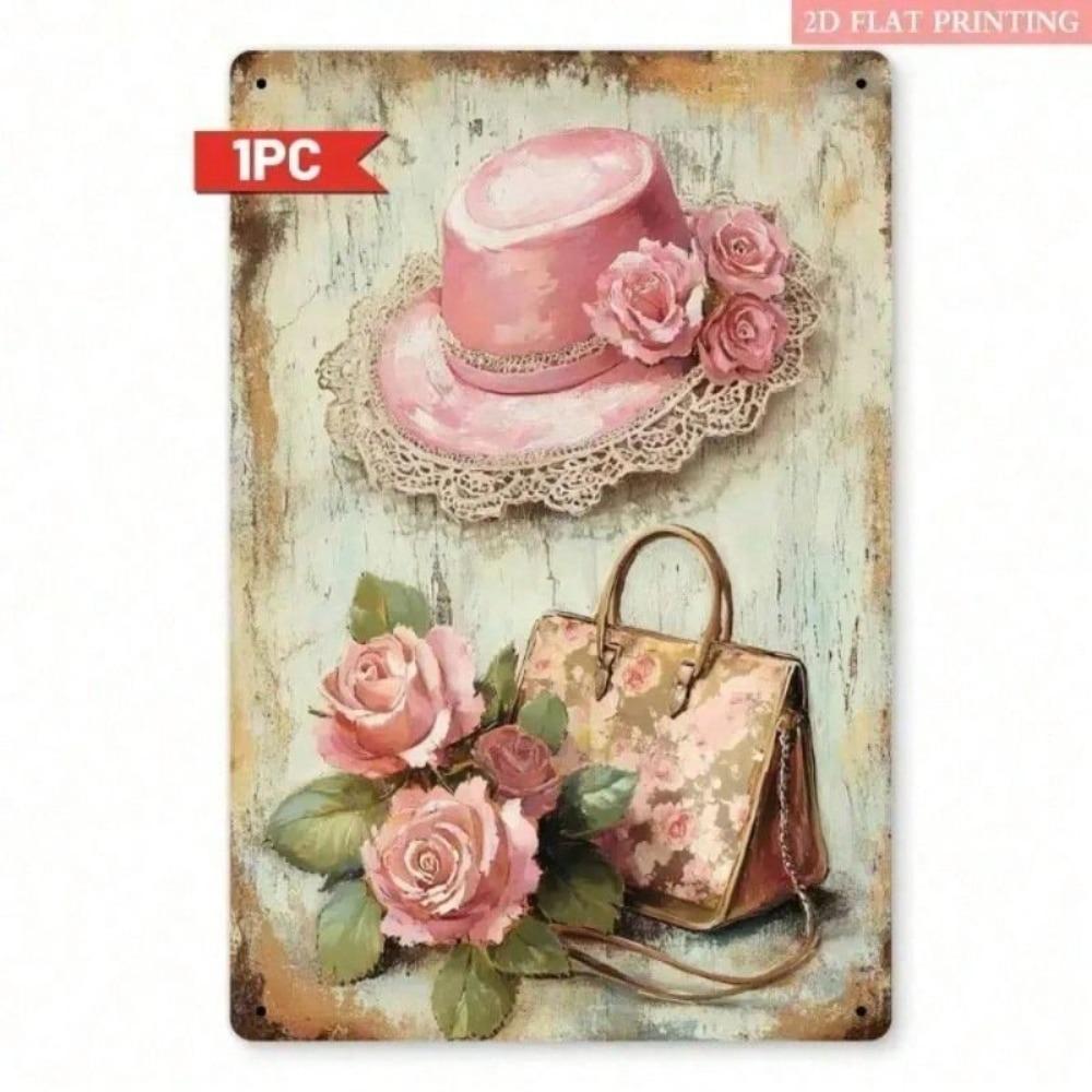 Vintage Roses Metal Poster Wall Art Gift for Woman 30x45 Cm