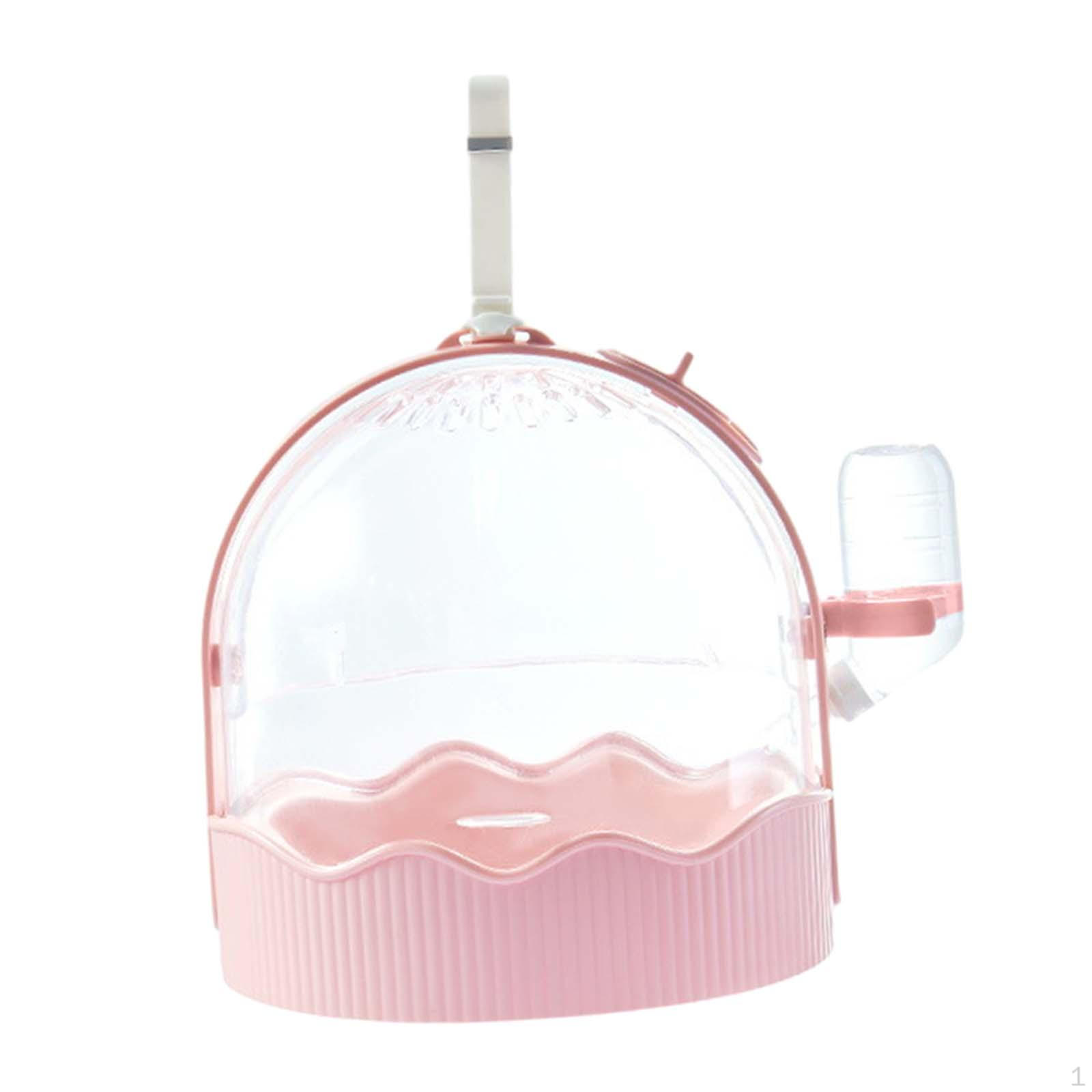 

Компактная клетка-переноска для хомяков мелких животных - дорожный футляр с бутылкой для воды и аксессуарами розовый