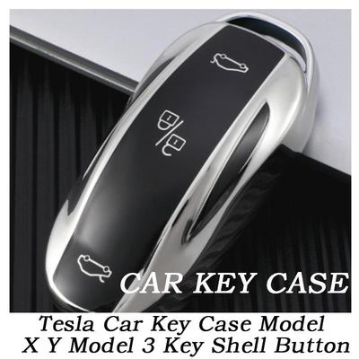Tesla Autoschlüsselhülle Modell X Y Modell 3 Schlüsselhülle Knopf Langlebiger Metallschlüsselanhänger Autozubehör Für Tesla Fahrzeugbesitzer