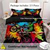 Extreme Sports Color Tie Dye Dirt Motorcycle 3D Print For Boys Men Bedding Cover Pillowcase Colorful Graffiti Style Duvet Cover