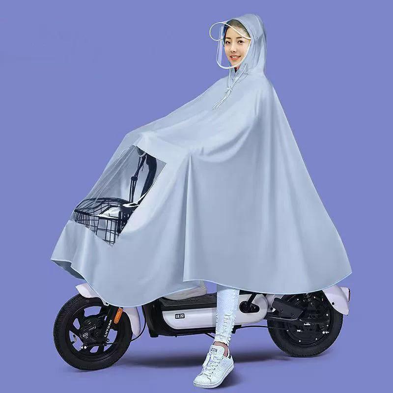 1 Macaron Colored Single/double Thick Full Body Rain Gear Rainproof Motorcycle Raincoat Suitable for Electric Bikes Motorcycles Bicycles