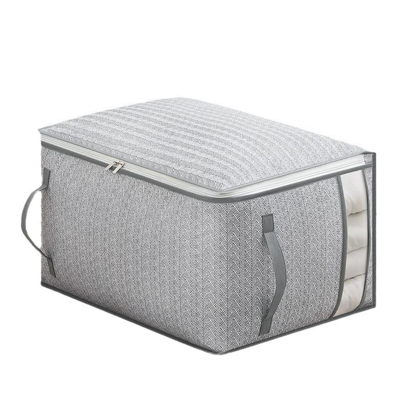 

Storage Bag Placed On The Cabinet, With A Handle, Perspective Window, Super Large Capacity, For Clothes, Quilts, Blankets 52x33x20 светло-серый