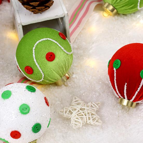 Plush Christmas Balls with Lanyard Seasonal Hanging Ornaments Elegant Xmas Tree Decoration for Home And Holiday Parties