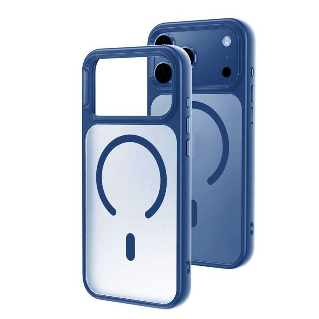 For iPhone 17 Pro Magnetic Case Skin-Feel Rubberized PC + TPU Phone Cover Compatible with MagSafe