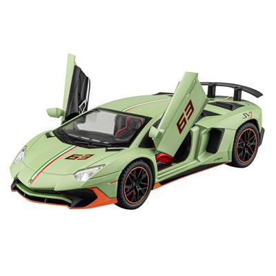 1/22 Alloy Diecast Lamborghini LP780-4 Model samochodu sportowego z dźwiękiem, światłem, funkcją pull back, symulacją, modelami zabawek dla dzieci, prezentami urodzinowymi