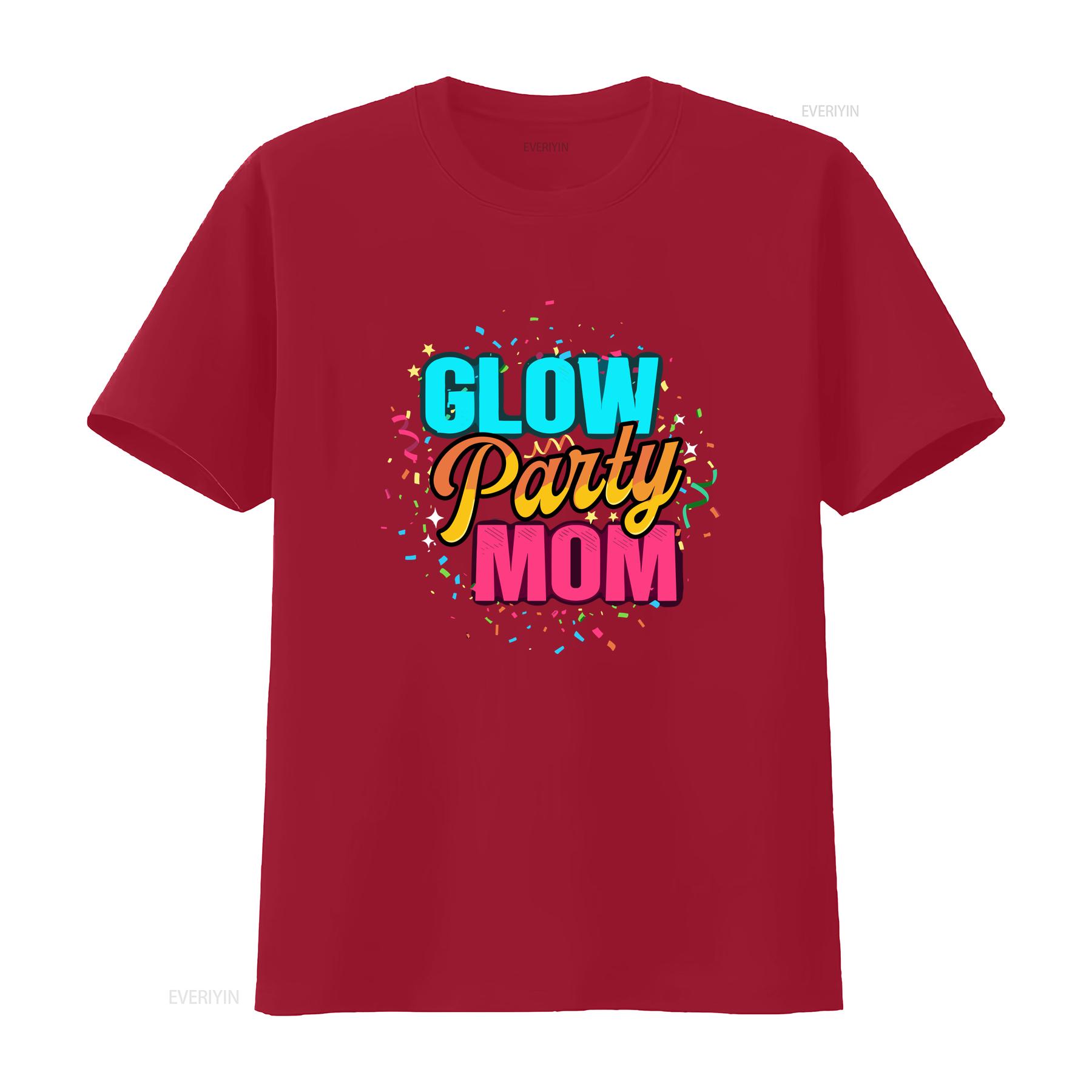 

Glow Party Mom T Shirt Clothing Time vintage Washed graphic Stylish Casual Slightly designer clothes Top For Everyday Wear S