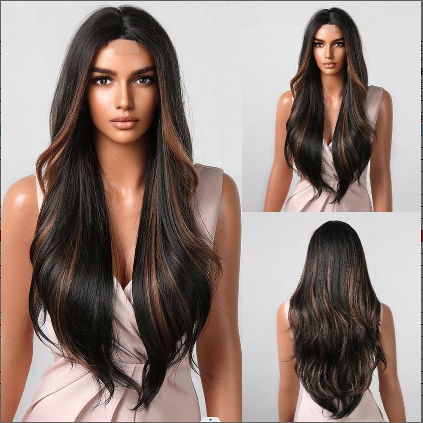 

ALAN EATON HairLine, длинные кружевные синтетические парики цвета пианино, прямой парик для женщин, косплей, повседневное натуральное использование, волосы, термостойкое волокно