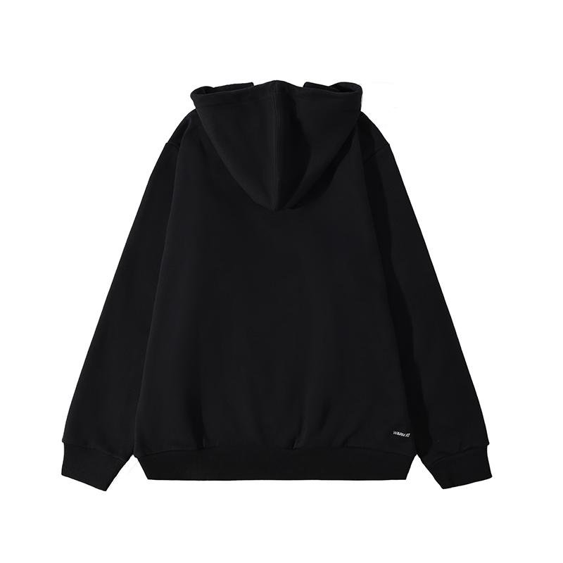 Li Ning Sports Fashion Collection Brand Logo Print Solid Color Casual Loose Fit Pullover Hooded Fleece Lined Sweatshirt YWDT409-1