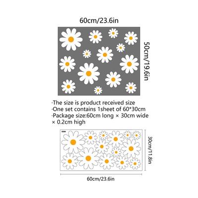 30x60cm Wall Stickers Self-adhesive DIY Kids Room Decoration Stickers Flower Bedroom Decorative Stickers
