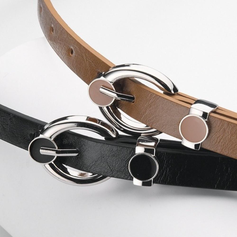Alloy Pin Buckle Thin Waist Belt Chic Jeans Belts Fashion PU Leather Belt  For Women