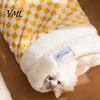 Portable Puppy Sack for Travel Plush Cat Sleeping Bag, Soft Cozy Pet Cave Bed, Fluffy Warm Washable Nest Cold Weather Sack, Snuggle Pouch Indoor