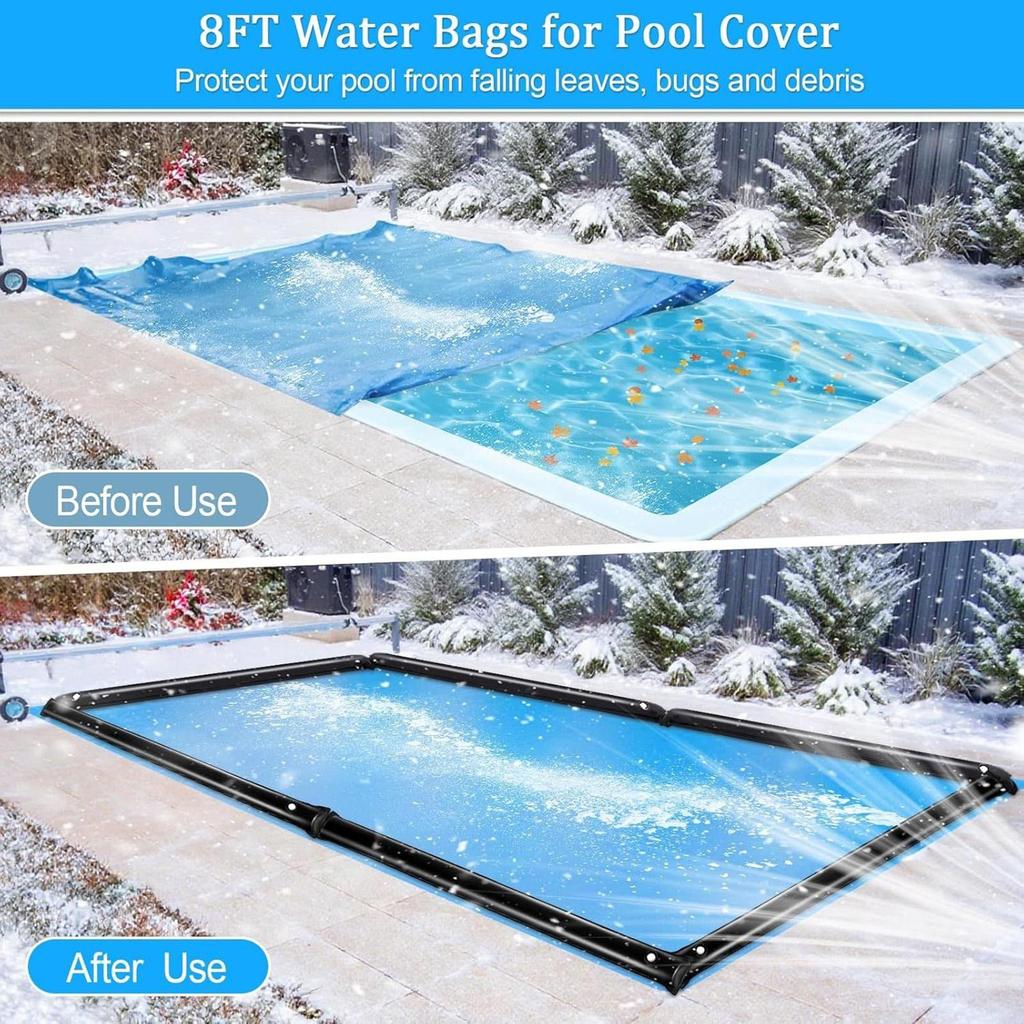 Water Bags for Pool Cover Winter Pool Cover Weights Inground Double-Row Weights for Vacation Home Owners Companies Caretakers