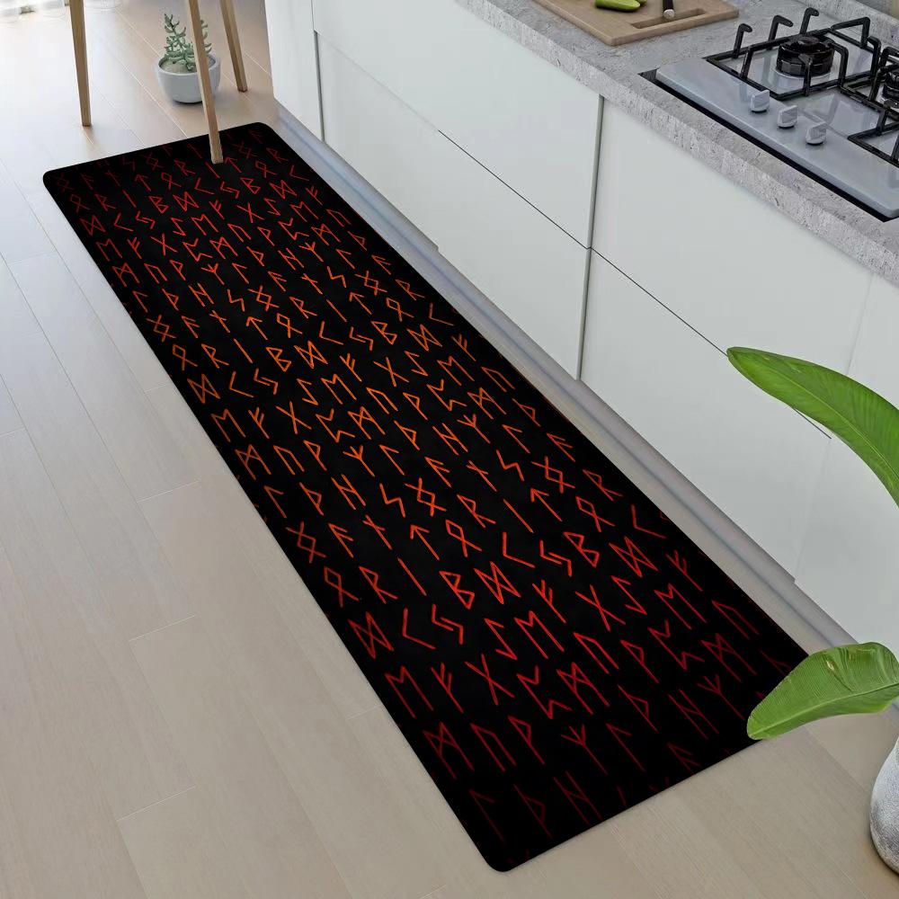Entrance Front Doormat Symbol Valknut Nordic Valhalla Non-slip Kitchen Living Room Rug Balcony Bathroom Foot Floor Mat Carpet
