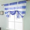 Roman curtain gauze curtain blue strip gray strip gauze curtain