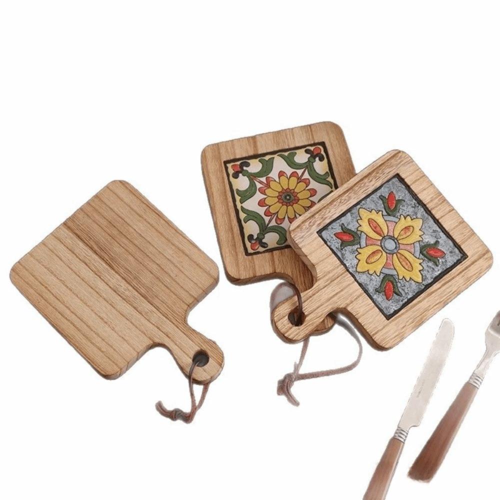 Retro Insulation Mat Japanese Style Wooden Placemat Hot Tea Water Cups Table Mat Coffee Cup