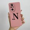 For Honor 200 Case Honor 200 Pro Phone Case Cute Initial Letters Square ShockProof Soft Silicone Back Cover Fundas Honor 200 Pro