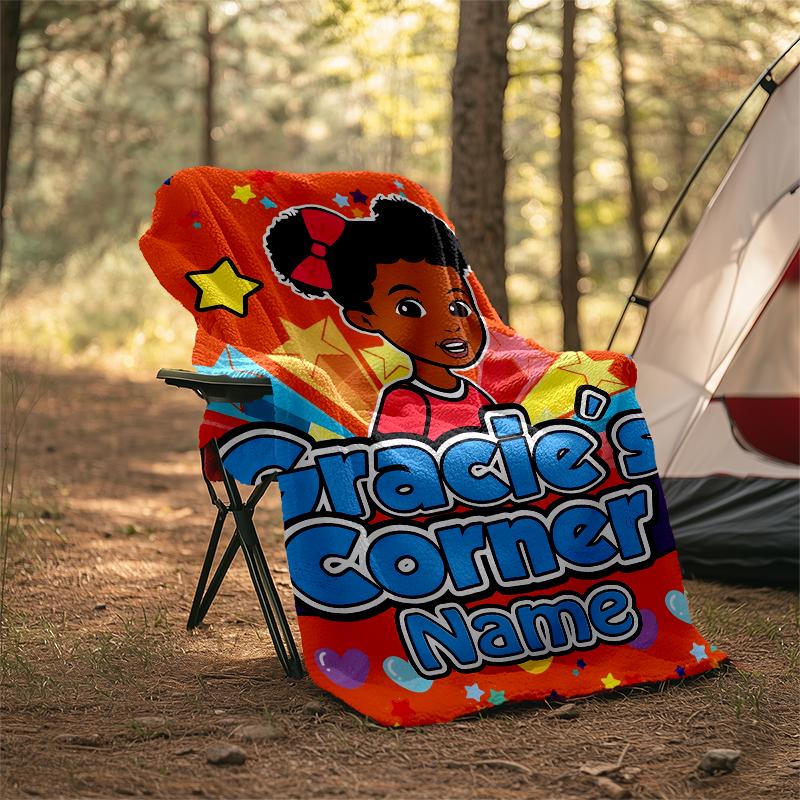 Personalized Custom Name Blanket - Gracies Corner Print Design,Blanket for Sofa,Bed,Travel,Camping - Soft and Warm, Great Gift