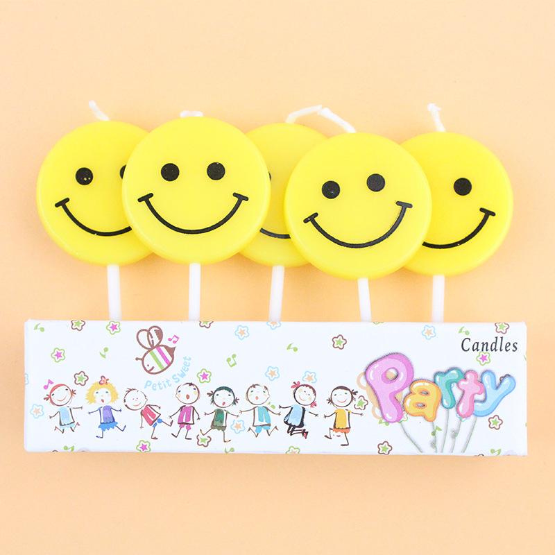 New Smiling Face Creative Birthday Cake Candles Birthday Candles Creative Romantic Cartoon Baby One Year Old Children