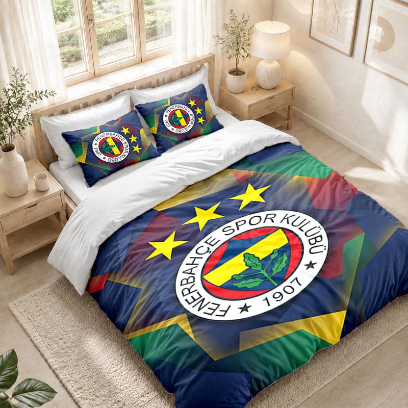 Bedding Set 1 Duvet Cover 2 Pillowcases Fenerbahçe FC Print Bedroom Home Decoration