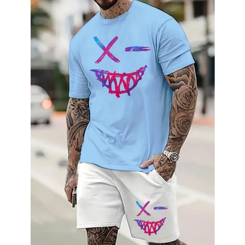 3D Lion Print Summer Everyday Casual Men's Short Sleeve Shorts Set Urban Street Men's Fashion T-shirt Outdoor Sports Men's Short