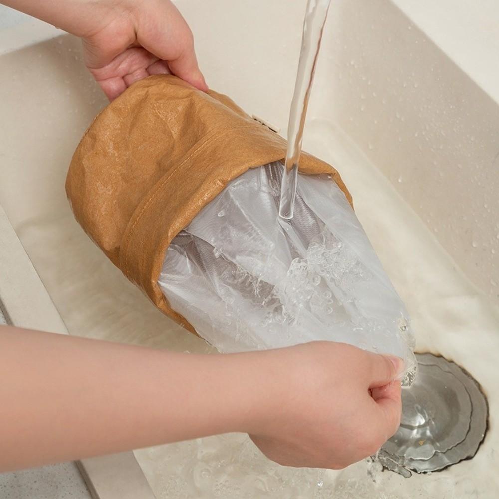 1pc Thickened Kraft Paper Bag Washable Packaging Bag Durable Paper Storage Bag Home