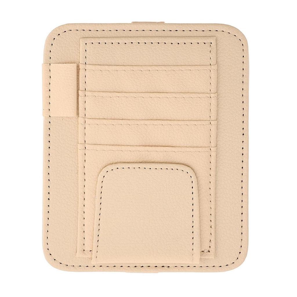 Multifunctional Car Sun Visor Storage: Glasses and Card Holder with Velcro Strap