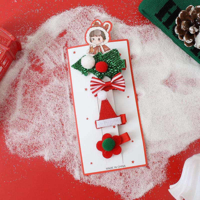 2024 Christmas Hair Clips for Girls - Festive Bow & Side Accessories for Kids
