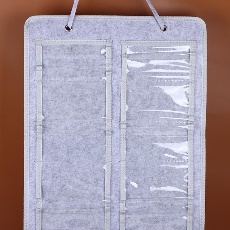 16Slots Felt Eyeglasses Stand Holder Dust Proof Wall-Mounted Pocket Storage For Sunglasses Glasses Display Hanging Bag Organizer