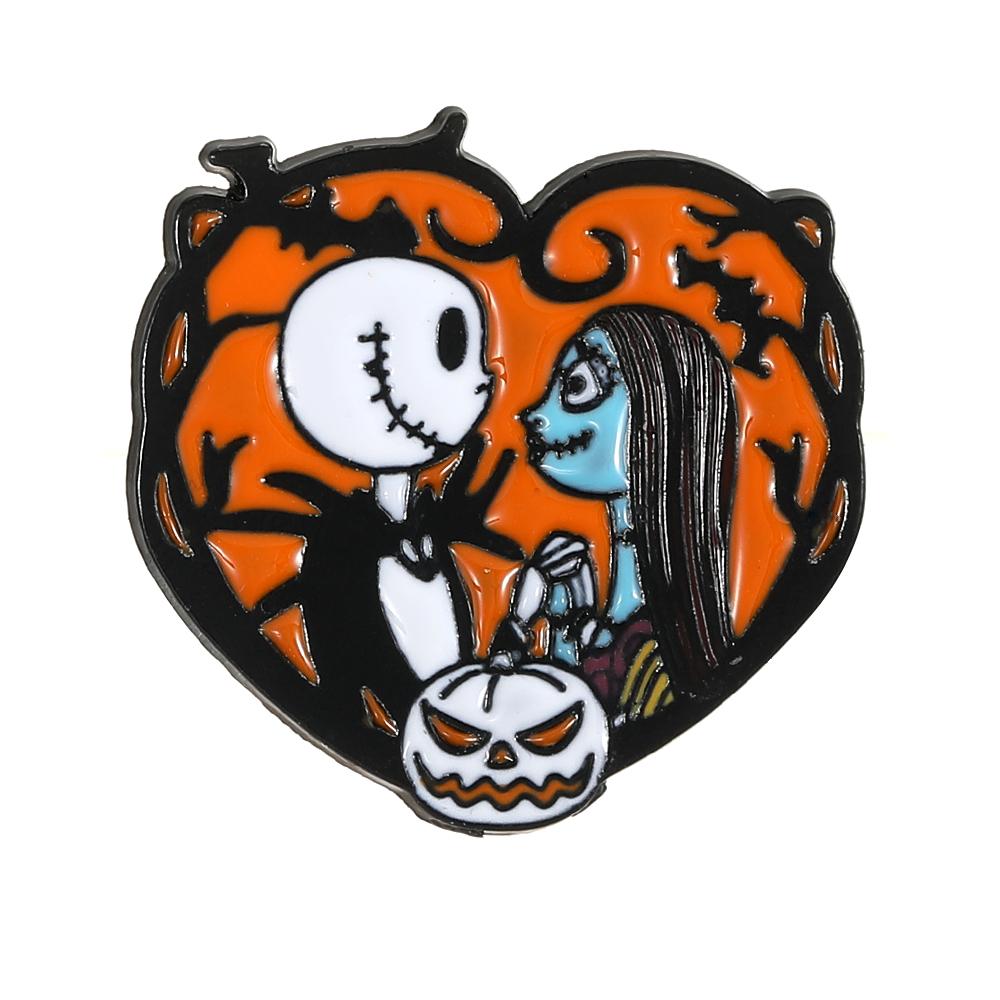 Creative Halloween Jewelry Ghost Collection Heart Brooches Haunted House Skull Pumpkin Head Shaped Pins For Festival Gift
