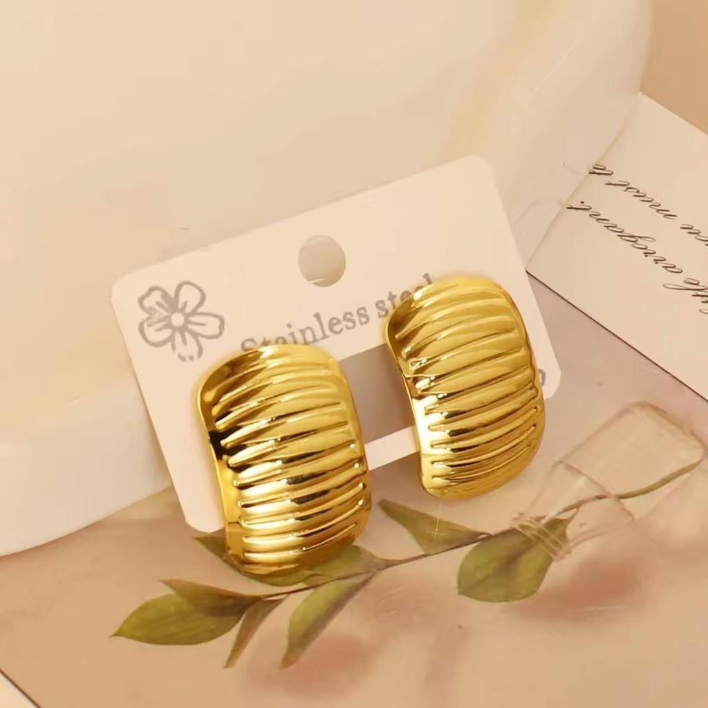 European American Trendy Cross-Border Punk Cold Wind Stainless Steel Earrings Geometric Irregular Drop Fashion Jewelry