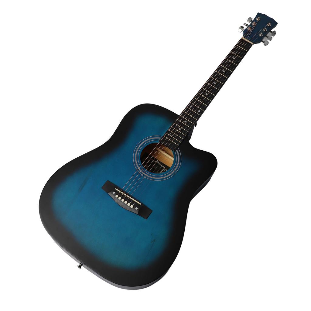 41 Inch Guitar Kit Matte Basswood Acoustic Guitar with Picks Capo Spare Strings Kazoo Strap Bag for Beginner