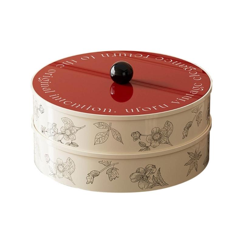 1/2/3-stöckiges Serviertablett mit Deckel Party-Snack-Tablett Lebensmittelaufbewahrungsbox Zuhause Schreibtisch Snacks Süßigkeiten Nüsse Obstplatte
