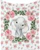 Elephant Blanket Gifts for Women Girls Super Soft Cozy Elephant Throw Blanket Warm Fuzzy Plush Fleece Bedding Decor Blanket