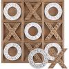 Tic Tac Toe Game 10.6 Inch Rustic Wood Board Game Coffee Table Games Tic Tac Toe Table Decor for Family Adults Travel Outdoor