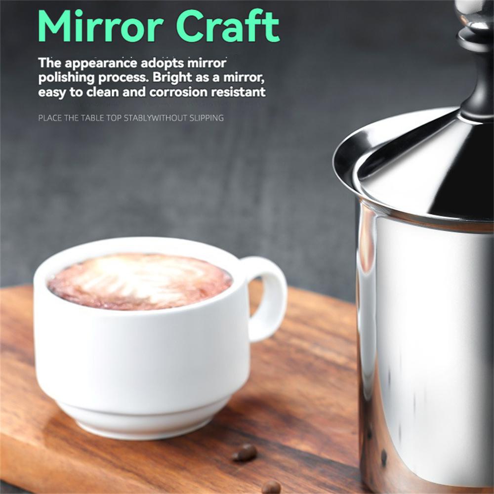 1pc Stainless steel thickened double-layer milk frother manual milk frothing pot for coffee milk frothing pot machine kitchen ga