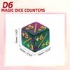 Uxcell 24-Piece Magic Dice Counter Acrylic D6 Life Token Dice Set with Standard Card Game Accessory Pouch, Green & Purple
