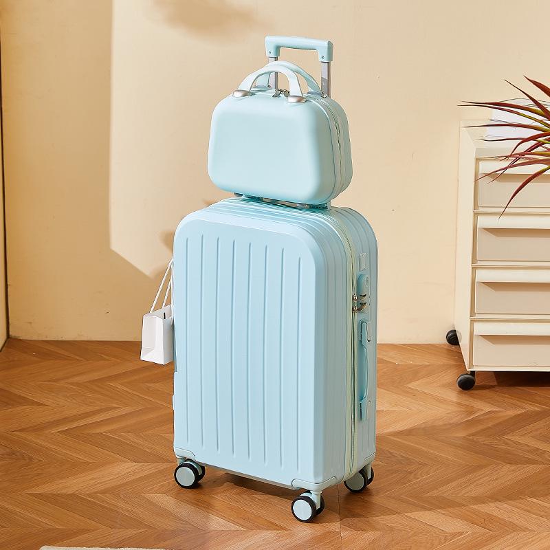 Women’s Durable Leather Trolley Suitcase: New Model, Mother-Child Carry-On with Lock