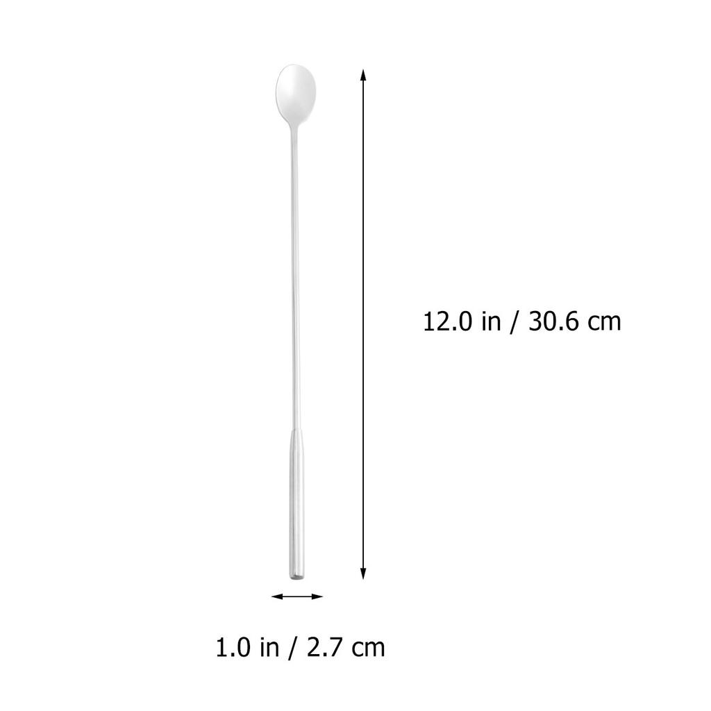 Stainless Steel Long Handle Stirring Spoon Premium Mirror Finish Rust Proof Heat Resistant for Cocktails Iced Coffee